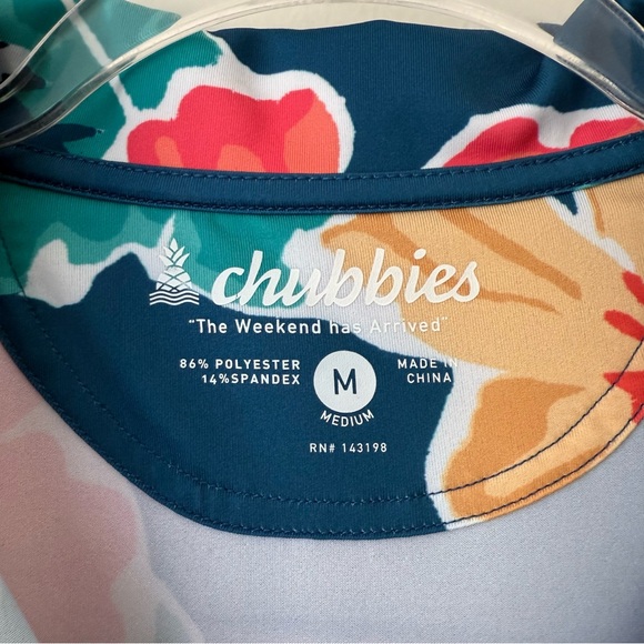 Chubbies Blue‎ and Red Polo Shirt with Vibrant Floral Design - Picture 5 of 6